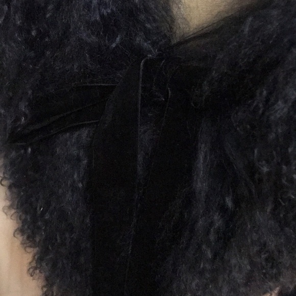 RED Valentino Navy Blue Wool Cardigan Fur Trim - Picture 7 of 8